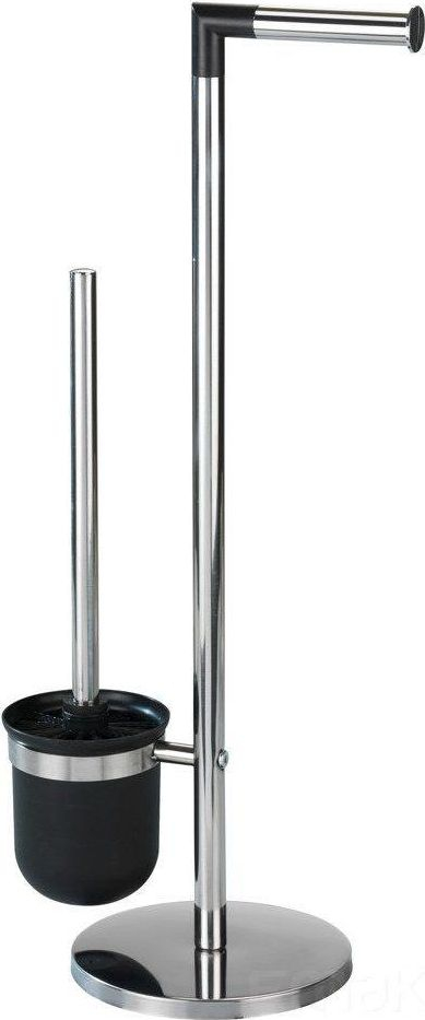 Mbajtëse letre higjienike me furçë Wenko Parus, çelik inox, ngjyrë argjendi