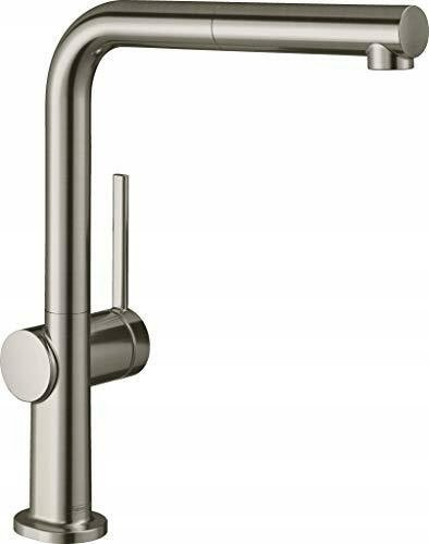 Bateri lavamani kuzhine Hansgrohe Talis, leva teke, gryke që tërhiqet, çelik inox