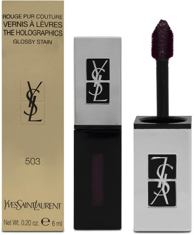 Ruzh buzësh i lëngshëm Yves Saint Laurent Vernis Lvres The Holographics 503 Neon Prune, efekt holografik, me shkëlqim