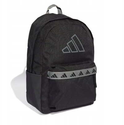 Çantë shpine Adidas Classic Tape, shumë ndarje, logo 3 Bar, e zezë