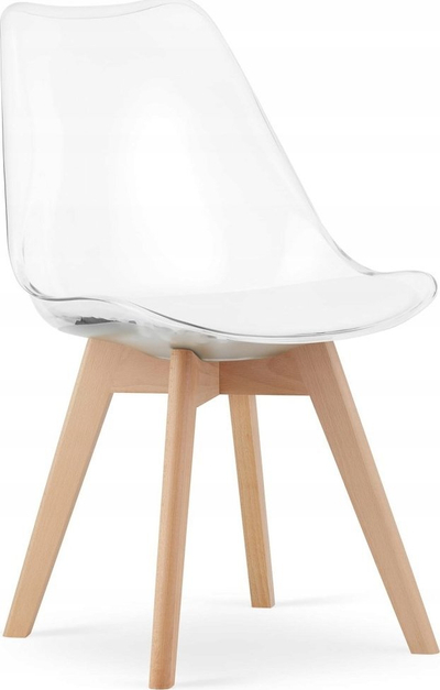 Функционална столица за дневна соба и трпезарија, ергономска, еко кожа, транспарентна