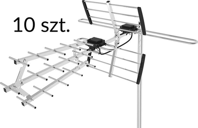 Antena TV Blow 21-053 ATD27S, DVB-T VHF/UHF, pasive, set 10 copë, argjendt