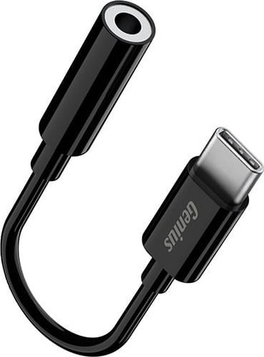 Adapter audio Genius ACC-C100, USB-C në 3.5mm, stereo, i zi