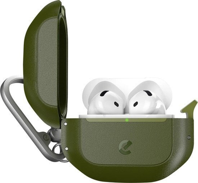 Mbulesë KeyBudz për AirPods 4 Element Case, silikoni, mbrojtëse, jeshile e errët