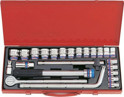 Set çelësash King Tony Socket Set, 1/2", 10-32mm, 24 copa, krom