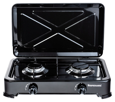 Shporet portativ me gaz Ravanson K-02TB, 2 fiksa, 3.3kW, i zi