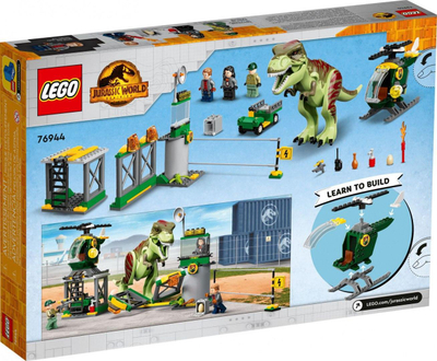Set ndërtimi LEGO Jurassic World 76944 T. Rex Dinosaur Escape, 140 copë, për mosha 4+, shumëngjyrësh