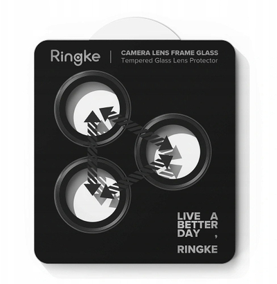 Mbrojtse kamere Ringke Camera Lens Frame Glass, për iPhone 17 Pro 17 Pro Max, e zezë