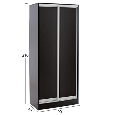 Garderobë rrëshqitëse Adler HM2436.02, melaminë, 90x45x210 cm, wenge e errët