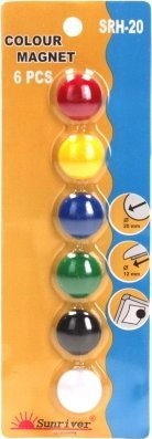 Magnetë zyre Argo Magnets, 20mm, set 6 copë, të kuq