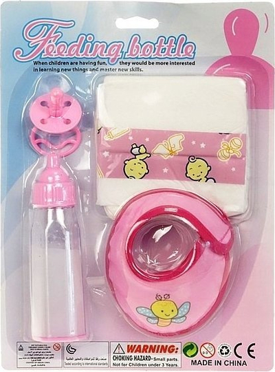 Set aksesorësh për kukulla ADAR Doll Set 552012, biberon lodër, ngjyrë rozë