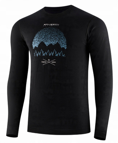 Bluzë termoaktive Brubeck Outdoor Wool Pro, me mëngë t’gjata, merino, e zezë, S