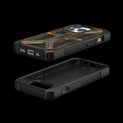 Kutia mbrojtëse UAG Monarch Kevlar për iPhone 15 Pro 6.1", që mban shumë mirë nga goditjet, jeshile