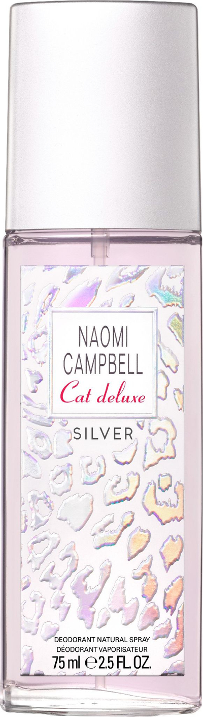 Deodorant Naomi Campbell Cat Deluxe Silver, spray, 75 ml, ngjyrë argjendi