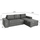 Sofa këndore Nacho e djathtë (HM3279.02R), argjendtë