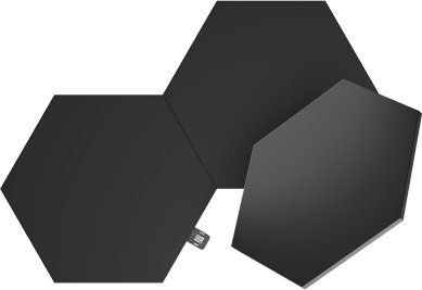 Панел за осветлување Nanoleaf Shapes Hexagons Expansion Pack, проширувачки сет со 3 панели, реакција на музика, црн