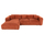 Divan-Shtrat këndor Bricken majtas 110–282×98–160×72 Hcm (HM3275.03L), kuqe
