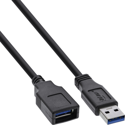 Kabllo USB InLine 35665, USB A në USB A, 5 m, e zezë