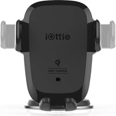 Mbajtës telefoni për makinë iOttie AutoSense, karikim wireless, montim në grilë ajri dhe CD, i zi