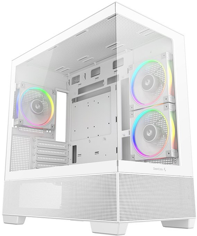 Kути PC DEEPCOOL CG380 3F, Mid Tower M ATX, калено стакло, бела