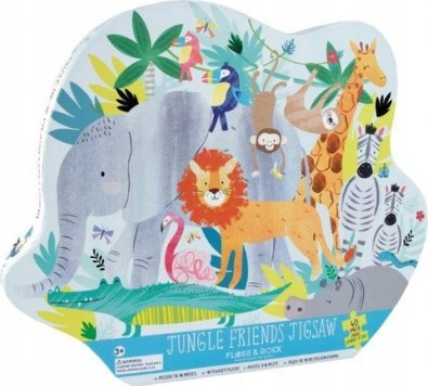 Puzzle Floss &amp; Rock Jungle Friends, 40 pjesë, në formë elefanti, shumëngjyrësh