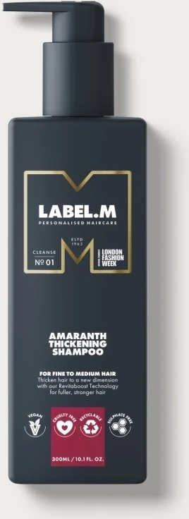 Shampo trashëse Label.m Amaranth, për flokë të hollë, 300ml