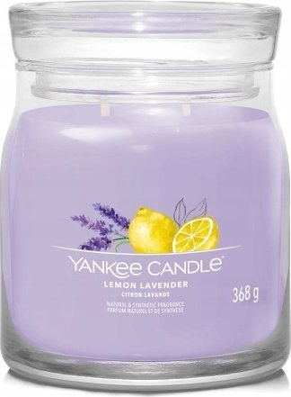 Qiri aromatik Yankee Candle Signature Lemon Lavender, 368g, qelq, lejla