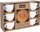 Set filxhanësh Orion, porcelani 120 ml, pjatëza bambuje, 6 copë, të bardha
