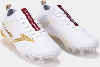 Këpucë futbolli Joma Propulsion Cup 2402 FG, për fushë natyrale, të lehta, të bardha me të artë