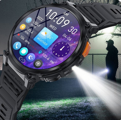 Orë inteligjente Gravity GT23 4, ekran 1.85", Bluetooth, argjendi me rrip i zi