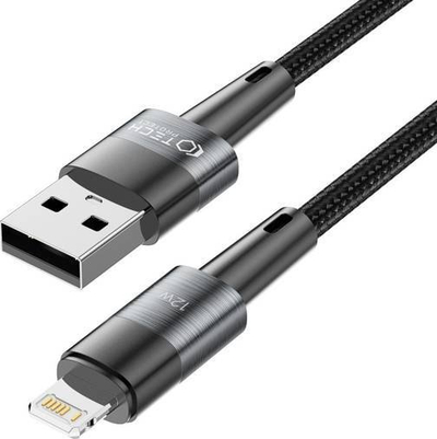 Kabllo Lightning Tech-Protect UltraBoost, USB-A, 25cm 2.4A, gri e errët