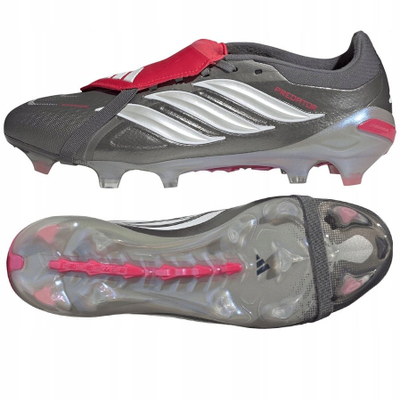 Këpucë futbolli Adidas Predator Pro FT FG, PowerSpine, për fushë natyrale, gri e kuqe