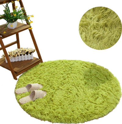Tapet rrumbullak Strado Round Shaggy, 100x100 cm, antirrëshqitës, jeshil