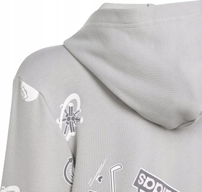 Bluzë me kapuç Adidas Biuv Zip Hoodie Jr IS3755, pambuk poliester, për kalamaj, gri