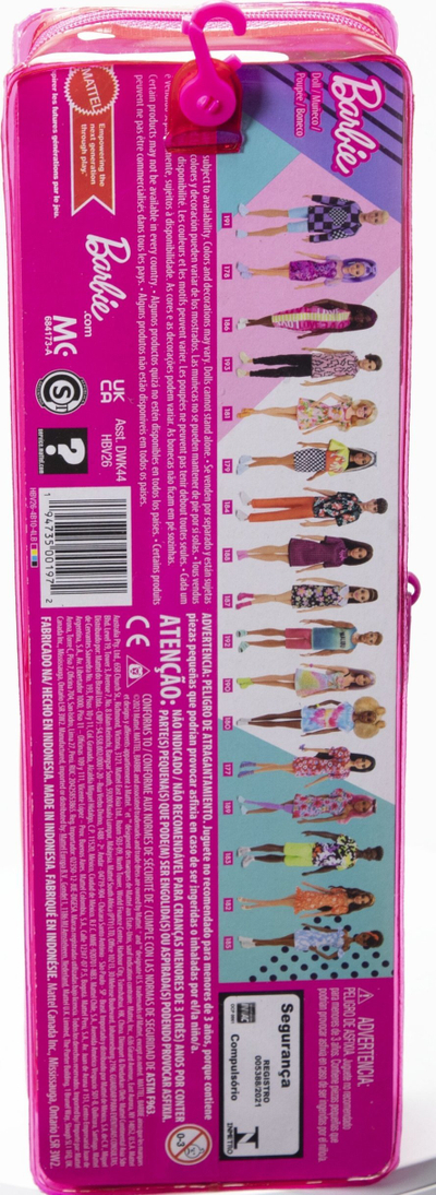 Kukull Barbie Ken Fashionistas #192, Malibu, me çantë vinyl, shumëngjyrëshe