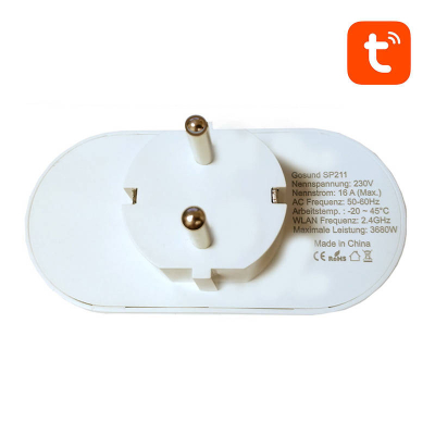 Prizë smart Gosund SP211, WiFi, dy dalje, e bardhë