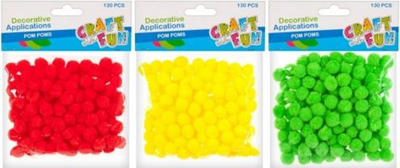 Pompon dekorativ Craft with Fun, 3 copë