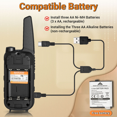 Set radiolidhjesh Baofeng BF-25E PMR, 2 copa, VOX, portokalli