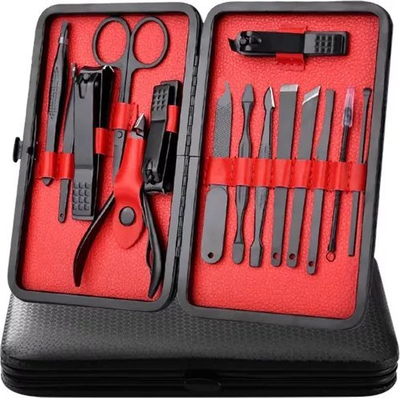 Set manikyri edhe pedikyri Soulima 23232, 15 aksesorë, kuti e zezë
