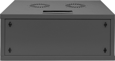 Kabinë rrjeti murale Digitus DN-38011, 4U, derë xhami, e zezë