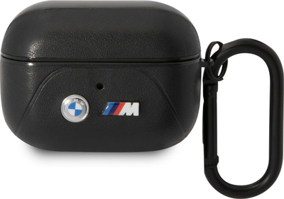Mbulesë kufjesh BMW Leather Curved Line për AirPods Pro, lëkurë ekologjike, e zezë
