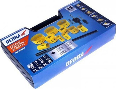 Set sharra rrethore Dedra Bi Metal, 15 copë, në kuti, të verdha