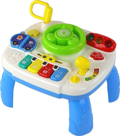 Tavolinë interaktive edukative Leantoys 2in1 me timon, me drita dhe tinguj, shumëngjyrëshe