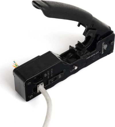 Алатка за кримпување Spacetronik PT-CT02, RJ45 RJ12 RJ11, за конектори pass-through, црна