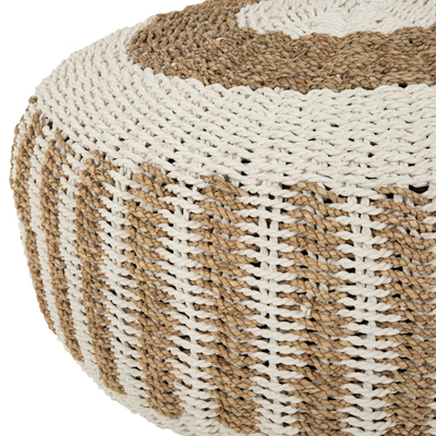 Stol-puf Saroni Φ60x35Hcm (HM7851.01), bardhë