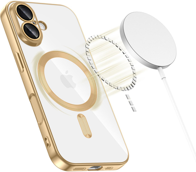 Kllëf telefoni Tech-Protect MagFlex për iPhone 17, MagSafe, i tejdukshëm i artë