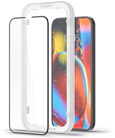 Xham mbrojtës Spigen tR Align Master për Apple iPhone 13 Pro Max, 2 pjesë, i zi