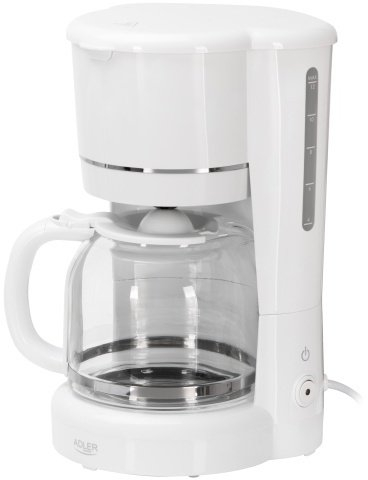 Aparat за кафе со филтер Adler AD 4383, 1.5L, за мелено кафе, бел