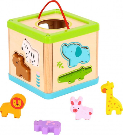 Lodër - Kub druri me kafshë Tooky Toy