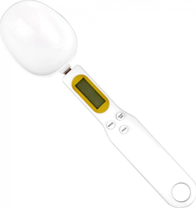 Peshore kuzhine digjitale Kitchen Spoon, 500g, saktësi 0.1g, e bardhë